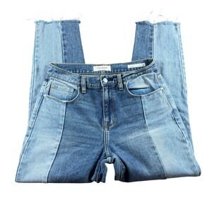 PacSun Vintage Icon Two Tone Patchwork mid Rise skinny Jeans Blue 27 boho retro